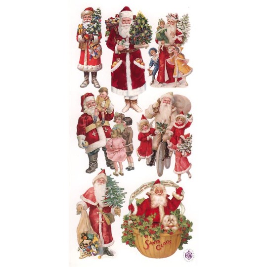 1 Sheet of Stickers Victorian Santa and Children